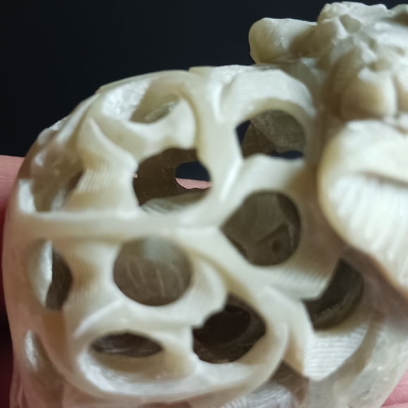 2.5" Hand Carved Soap Stone Elephant Figure With baby Inside - Picture 8 of 10